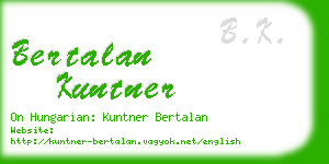 bertalan kuntner business card